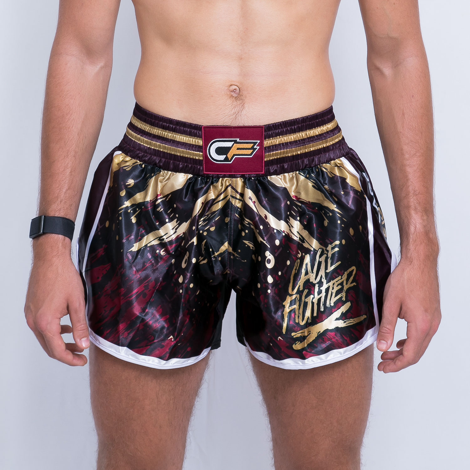 Anger Management | Cage Fighter - Muay Thai Shorts Burgundy - Image 2